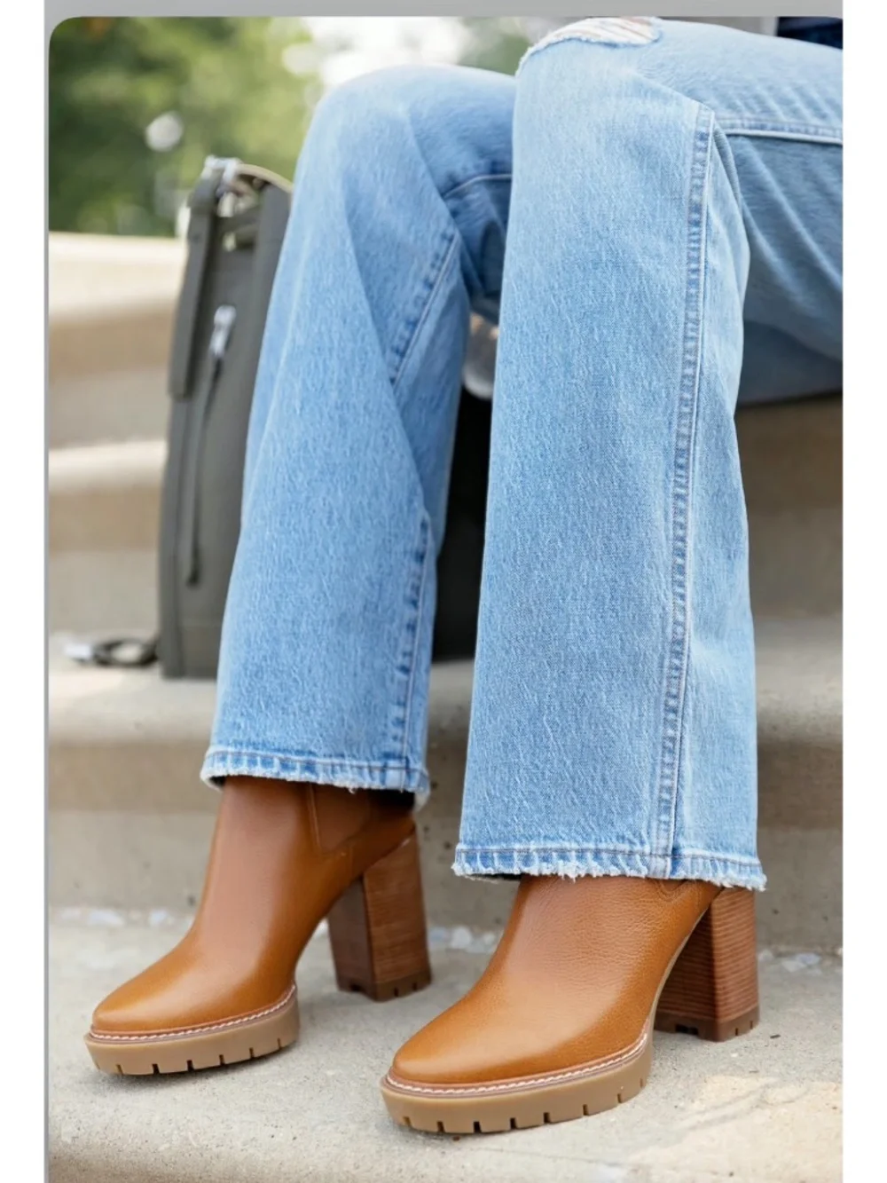New Tory Burch Carson Lug Sole High Heel Boot Sz 10.5